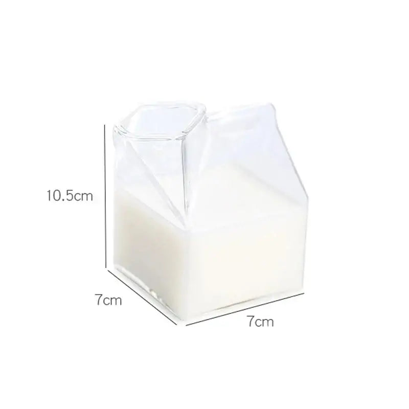 Creative milk box glass cup kitchen drinkware set of 2