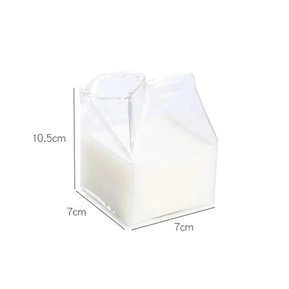 Creative milk box glass cup kitchen drinkware set of 2
