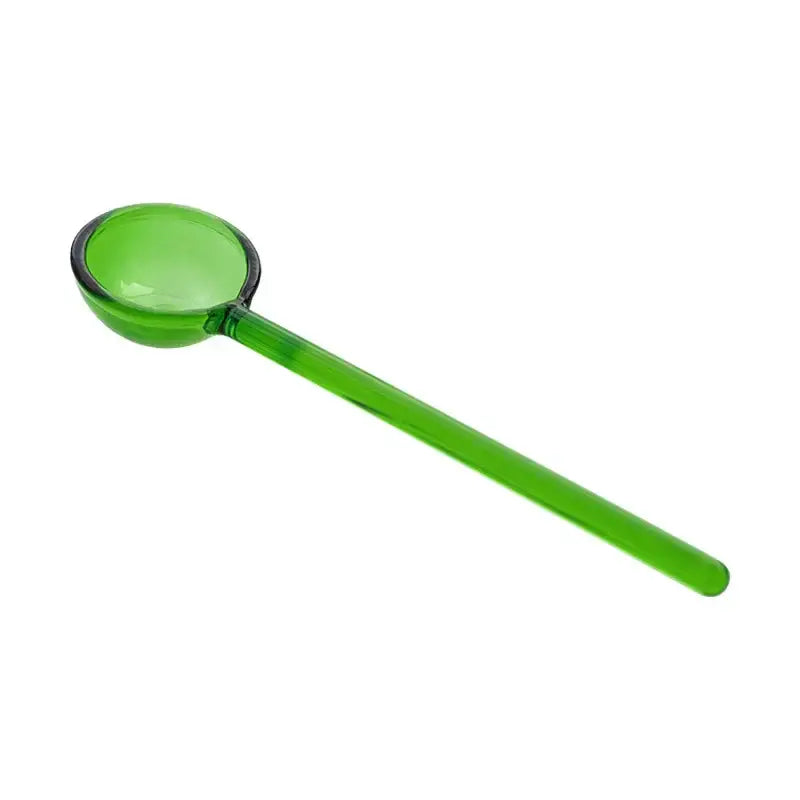 Creative purple & green glass spoon dessert set for kitchen dining