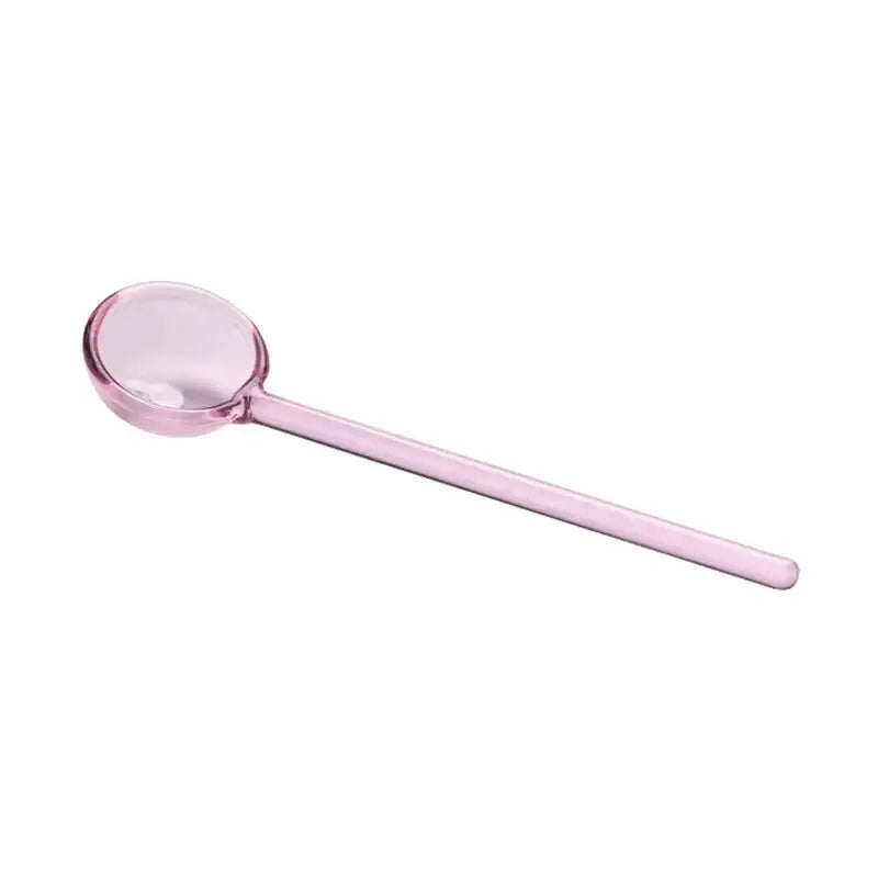 Creative purple & green glass spoon dessert set for kitchen dining