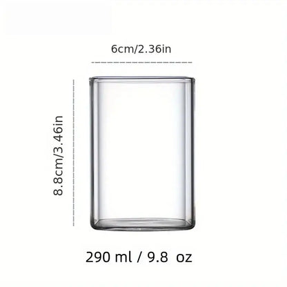 Creative square glass gold rim cold drink cup kitchen glassware