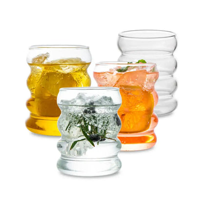 Creative styling glass drinkware segmented tumbler for dining room