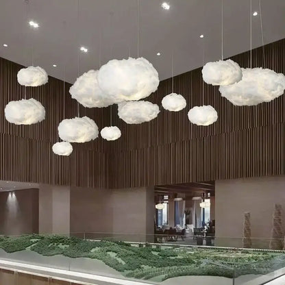 Creative white cotton cloud pendant lamp for kids bedroom