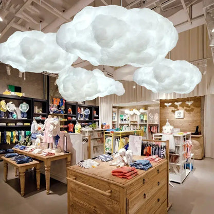 Creative white cotton cloud pendant lamp for kids bedroom