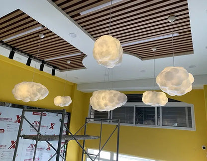 Creative white cotton cloud pendant lamp for kids bedroom