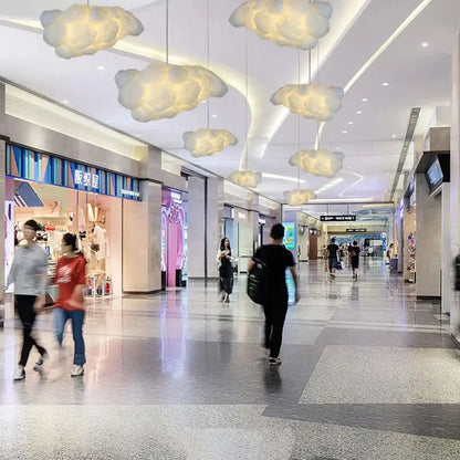 Creative white cotton cloud pendant lamp for kids bedroom