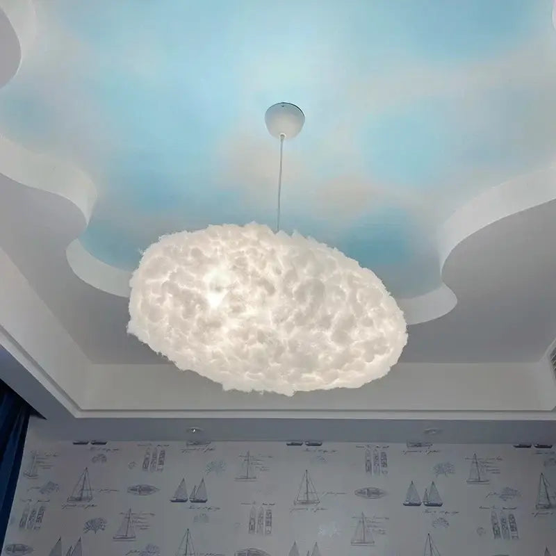 Creative white cotton cloud pendant lamp for kids bedroom