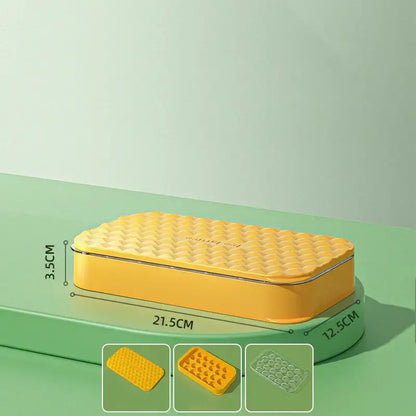 Creative yellow & clear silicone ice mould tray kitchen drink cooler