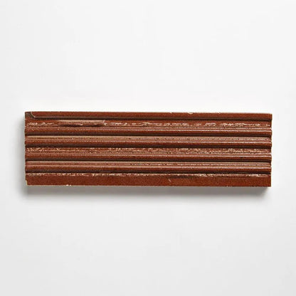 Crimson Leather Fluted Glazed Terracotta Tiles 2 1/4x7 9/16