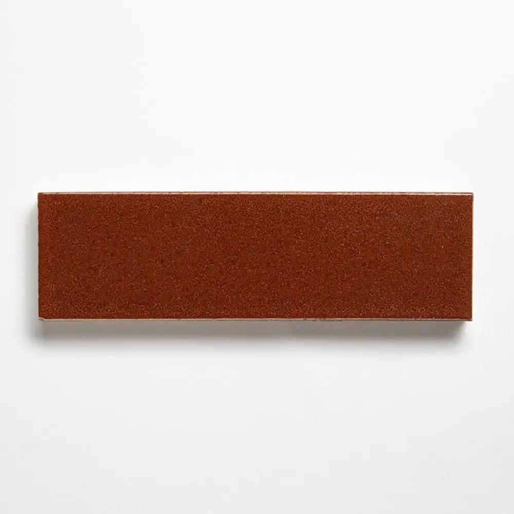 Crimson Leather Subway Glazed Terracotta Tiles 2 1/4x7 9/16