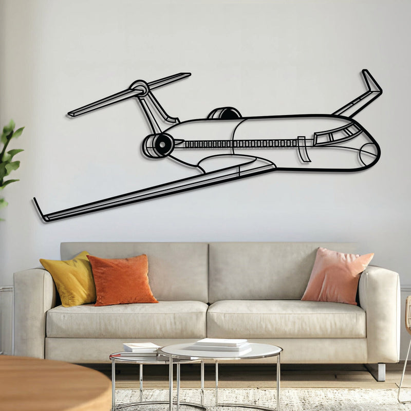 CRJ700 Angle Metal Aircraft Wall Art - NCP0374, angle view