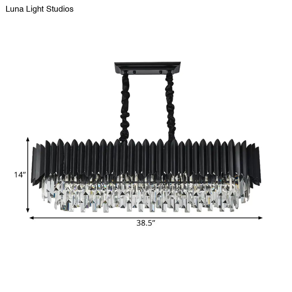 DecorBites™ Crystal 6/8- Ceiling Suspension Crystal Chandelier Lamp Light in Black