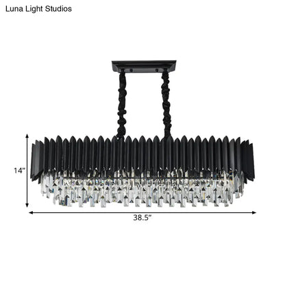 DecorBites™ Crystal 6/8- Ceiling Suspension Crystal Chandelier Lamp Light in Black