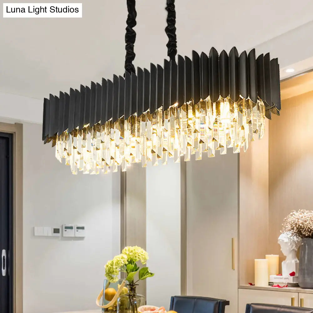 DecorBites™ Crystal 6/8- Ceiling Suspension Crystal Chandelier Lamp Light in Black