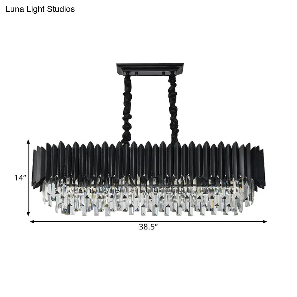 DecorBites™ Crystal 6/8- Ceiling Suspension Crystal Chandelier Lamp Light in Black