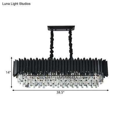 DecorBites™ Crystal 6/8- Ceiling Suspension Crystal Chandelier Lamp Light in Black