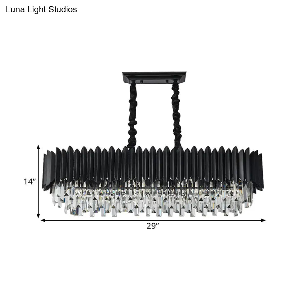 DecorBites™ Crystal 6/8- Ceiling Suspension Crystal Chandelier Lamp Light in Black