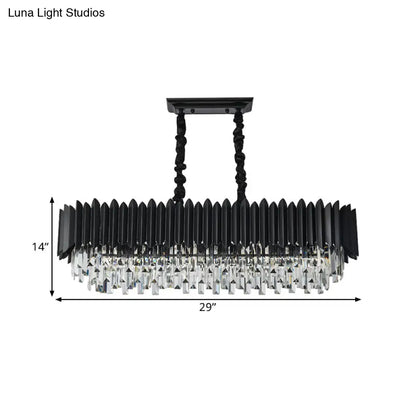 DecorBites™ Crystal 6/8- Ceiling Suspension Crystal Chandelier Lamp Light in Black