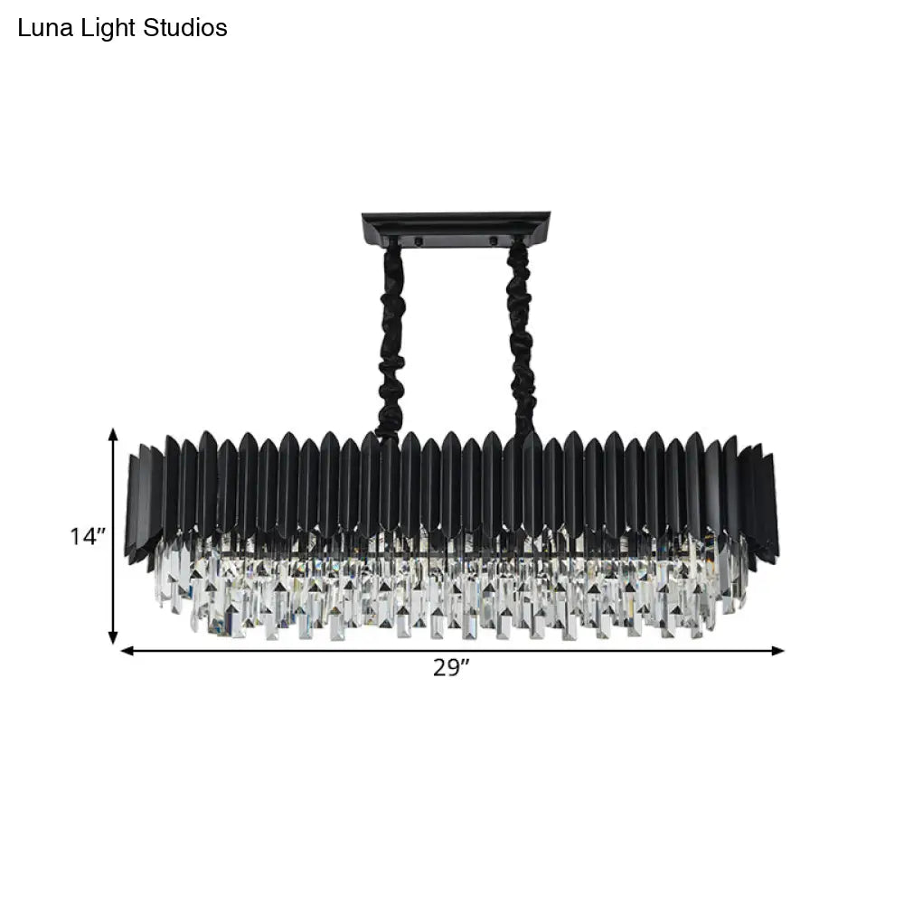 DecorBites™ Crystal 6/8- Ceiling Suspension Crystal Chandelier Lamp Light in Black