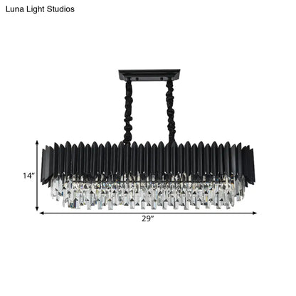 DecorBites™ Crystal 6/8- Ceiling Suspension Crystal Chandelier Lamp Light in Black