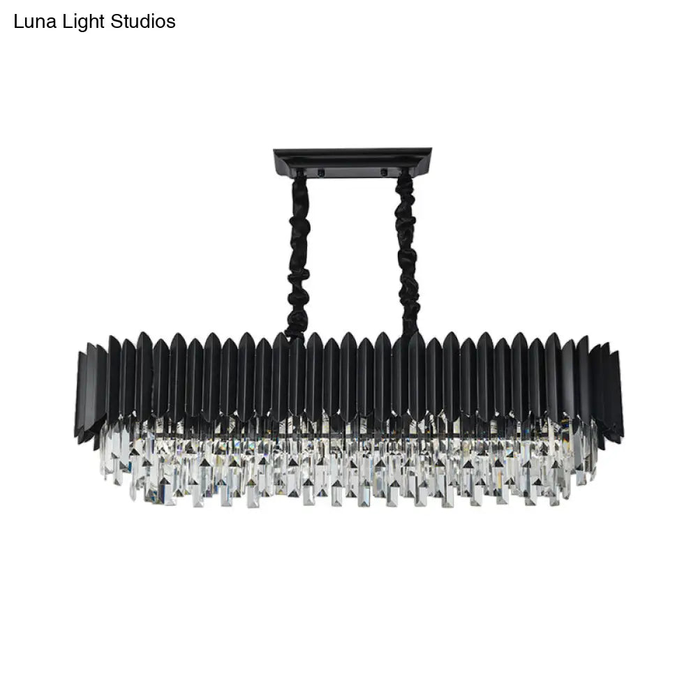 DecorBites™ Crystal 6/8- Ceiling Suspension Crystal Chandelier Lamp Light in Black