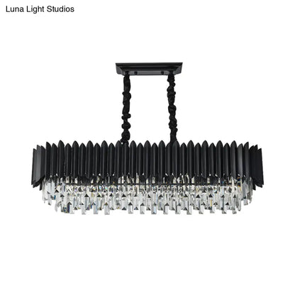 DecorBites™ Crystal 6/8- Ceiling Suspension Crystal Chandelier Lamp Light in Black
