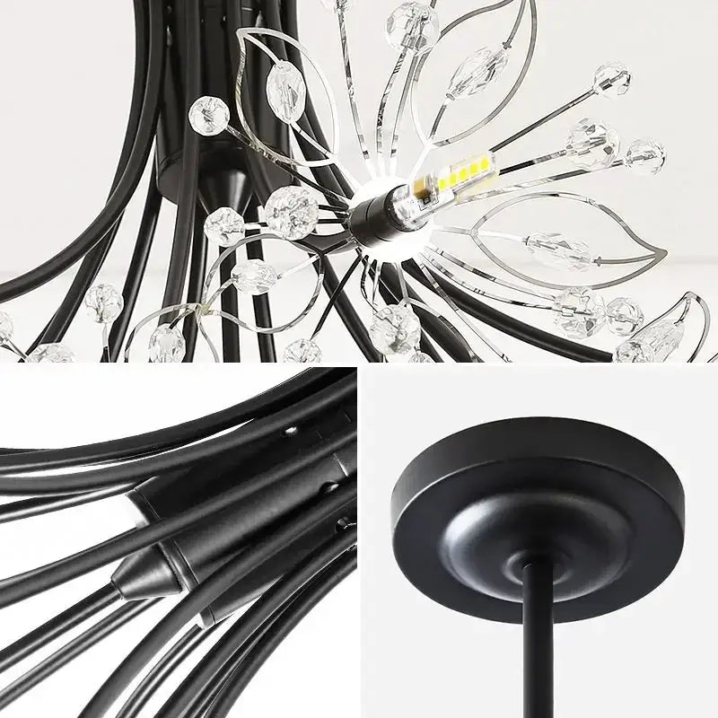 Crystal bionic petals gold chandelier for dining room