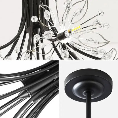 Crystal bionic petals gold chandelier for dining room