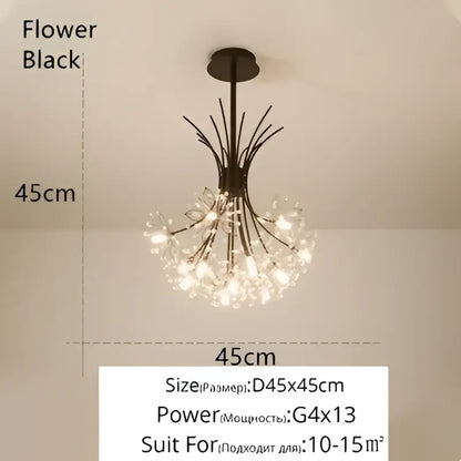 Crystal bionic petals gold chandelier for dining room