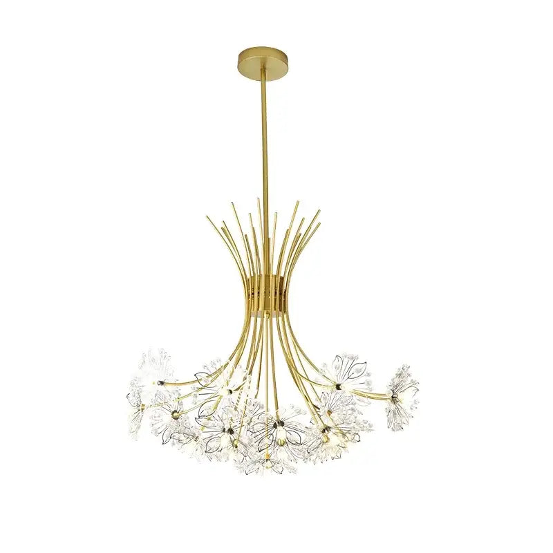 Crystal bionic petals gold chandelier for dining room