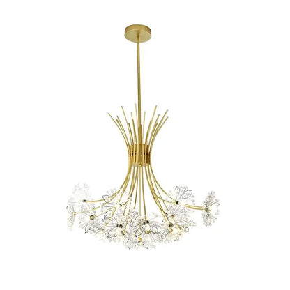 Crystal bionic petals gold chandelier for dining room