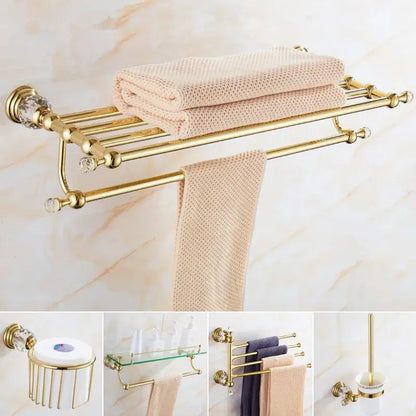 Crystal brass bathroom accessories set gold bathroom hardware