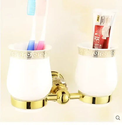 Crystal brass bathroom accessories set gold bathroom hardware