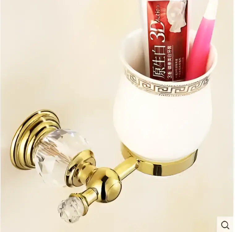 Crystal brass bathroom accessories set gold bathroom hardware