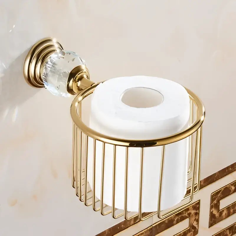 Crystal brass bathroom accessories set gold bathroom hardware