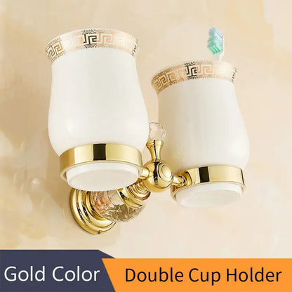 Crystal brass gold toilet paper holder bathroom accessory