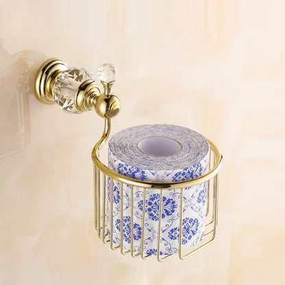 Crystal brass gold toilet paper holder bathroom accessory