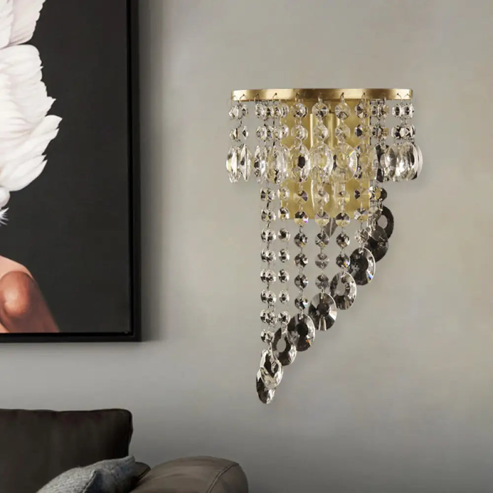 DecorBites™ Crystal Chain Wall Mounted Light Fixture - Minimalist Brass Corridor Sconce