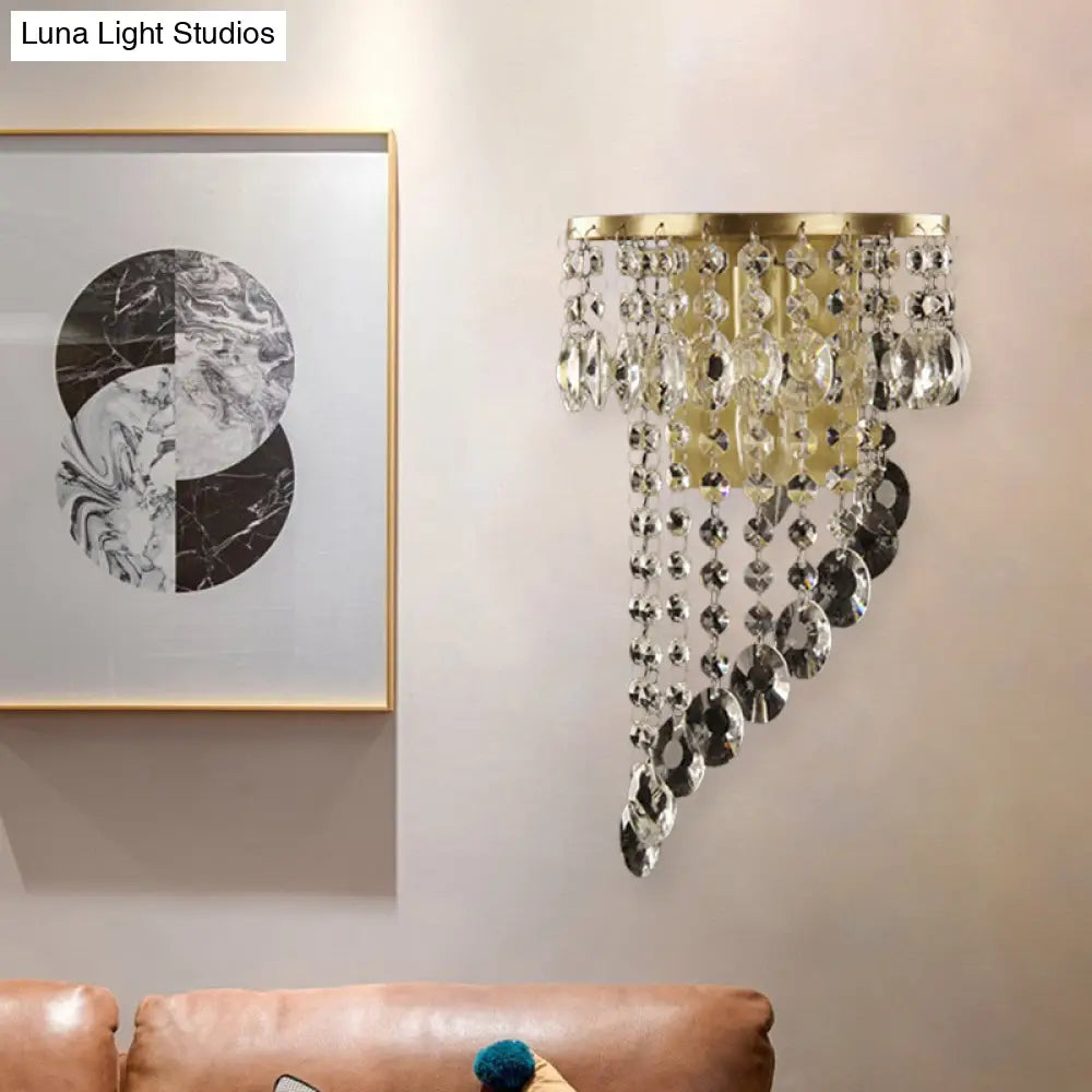 DecorBites™ Crystal Chain Wall Mounted Light Fixture - Minimalist Brass Corridor Sconce