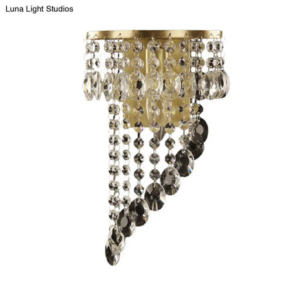 DecorBites™ Crystal Chain Wall Mounted Light Fixture - Minimalist Brass Corridor Sconce