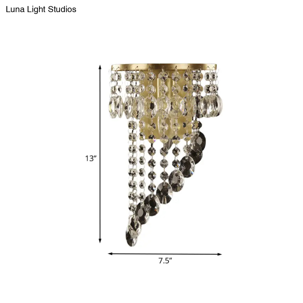 DecorBites™ Crystal Chain Wall Mounted Light Fixture - Minimalist Brass Corridor Sconce