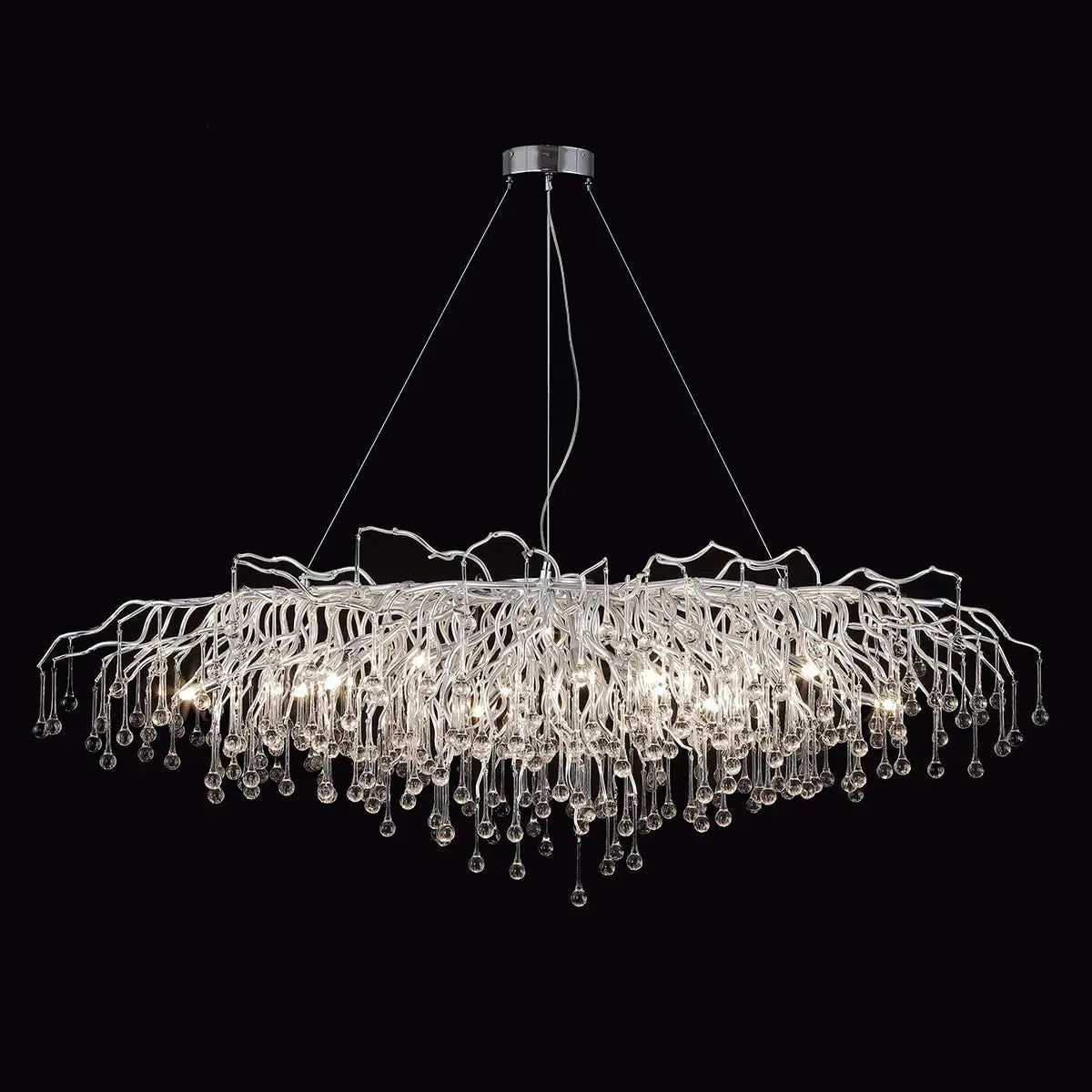 DecorBites™ Crystal Chandelier with Raindrop Crystals