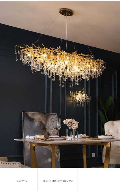 DecorBites™ Crystal Chandelier with Raindrop Crystals
