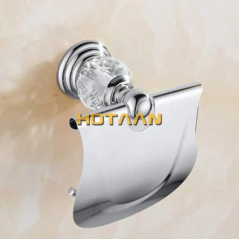 Crystal chrome toilet paper holder bathroom wall mount rack