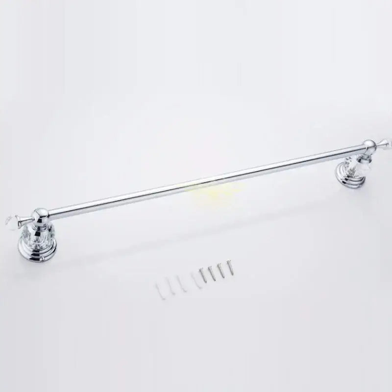 Crystal chrome towel bar bathroom rack with faceted accent