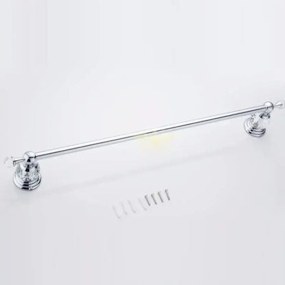 Crystal chrome towel bar bathroom rack with faceted accent