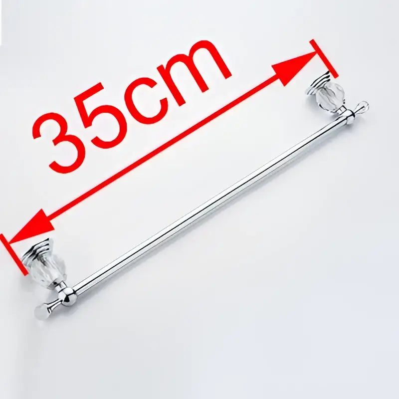 Crystal chrome towel bar bathroom rack with faceted accent