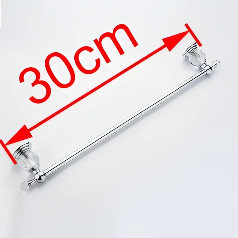Crystal chrome towel bar bathroom rack with faceted accent