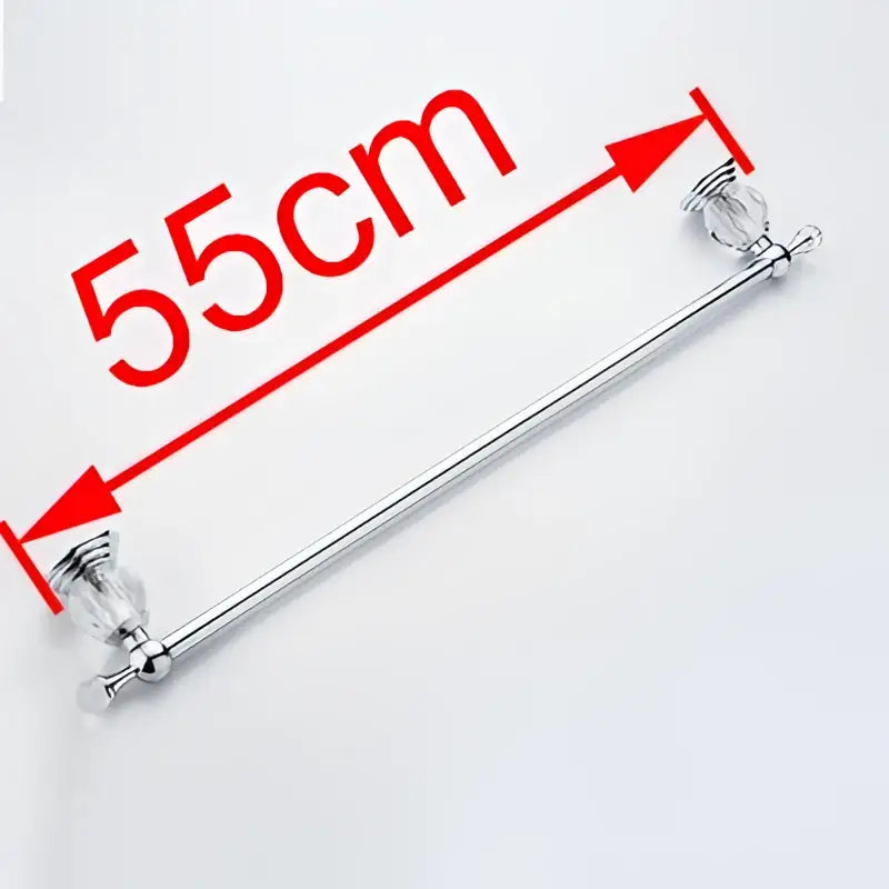 Crystal chrome towel bar bathroom rack with faceted accent