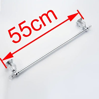 Crystal chrome towel bar bathroom rack with faceted accent
